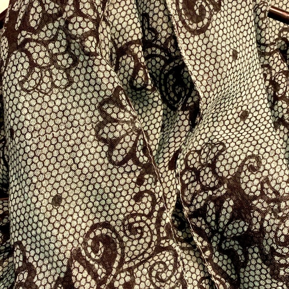 Black & Teal Paisley Printed Tube Scarf - Picture 3 of 5